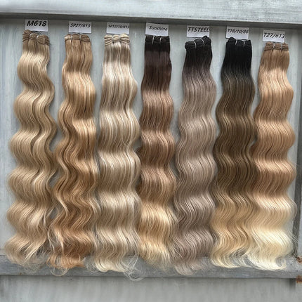 Magicae 30Inch 200g/Pc Chocolate Ombre Brown Orange Blond P27/613 Bio Body Wave Grey High Temperature Synthetic Hair Extension