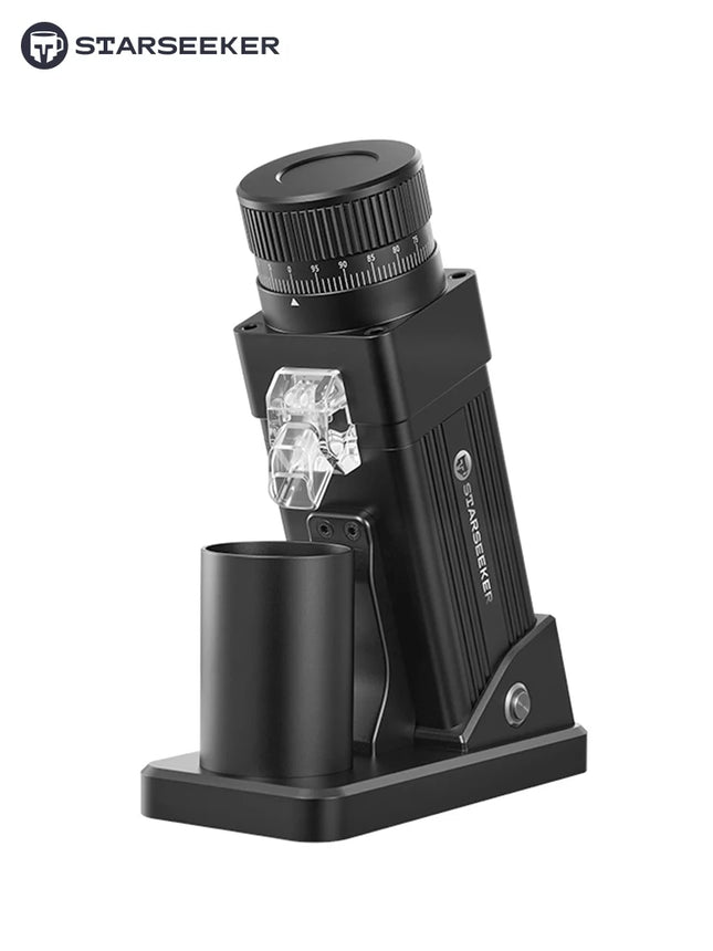 STARSEEKER E55Pro Electric Coffee Grinder 55MM Titanium Conical Burr Stepless Adjustment Espresso Brew Coffee Bean Grinder Black