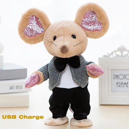 Robot Music Mouse Toys Dance Talk Electronic Plush Mouse Sound Control Interactive Mice Sing Song Animal For Kids Birthday Gift
