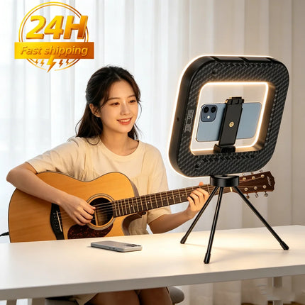 Selfie fill Light Photography Lighting Led square Lamp for Video Recording Live Broadcast Mobile fill light with clip