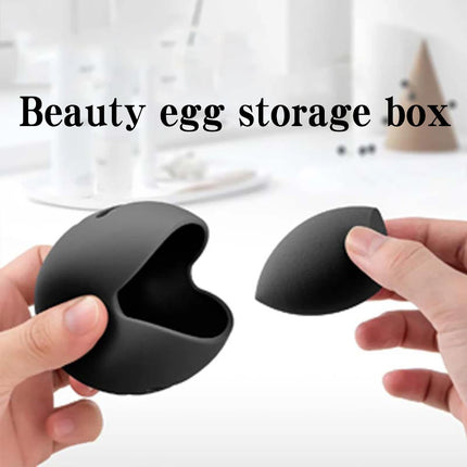 Makeup Sponge Travel Case, Eco-Friendly Silicone Porous Beauty Sponge Storage Case, Travel Portable Makeup Powder Puff Storage C