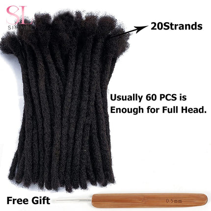 Dreadlock Extensions Human Hair For Men/Women Crochet Braids Organic hair Dread Loc Extensions 0.4 0.6cm Faux Locks Crochet Hair