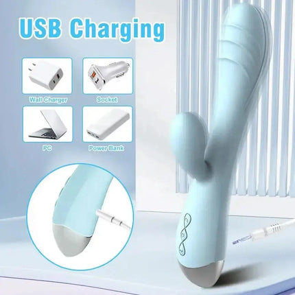 Rabbit G Spot Vibrator Female Clitoral Stimulator Vagina Vibrating Massager Anal Dildo Masturbator Adult Goods Sex Toy for Women