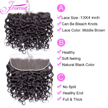 16A Lace Frontal Only 13x4 Water Wave Closure Human Hair Brazilian Lace Front Closure Deep Water Kinky Curly Straight Wave Lace