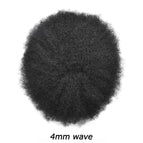 4mm Afro 1B / 6 inches Toupee / 6x8|110%