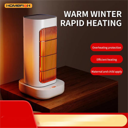 Small Desktop Space Heater Quiet Rapid Heating Hand & Foot Warmer Instant Warming Sunlight Radiator for Office Use