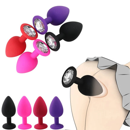 3 Size Silicone Butt Plug Anal Plug Prostate Massage Stimulator Anal Trainer for Adult Erotic Sex Toys for Women Men Gay Couples