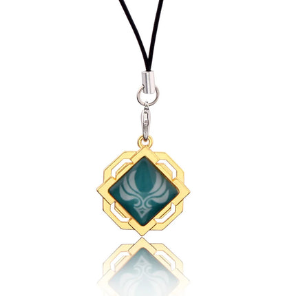Genshin Impact Hanging Rope Pendant Keychain Eye Of God Seven Elements Double Sided Glass Pendant Keyring Cell Phone Charm