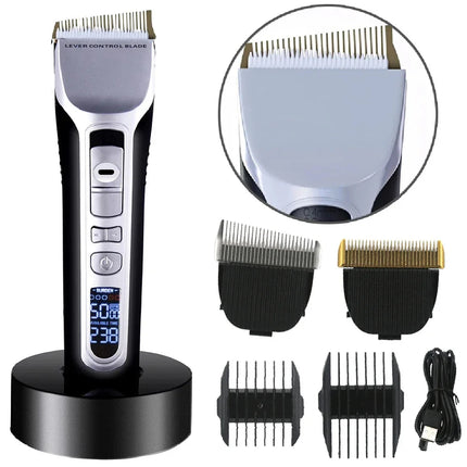 Electric Hair Clipper Unique Shaped Moving Blade Hair Trimmer LCD Display USB Rechargeable For Salon Men Hair Cutting Barber
