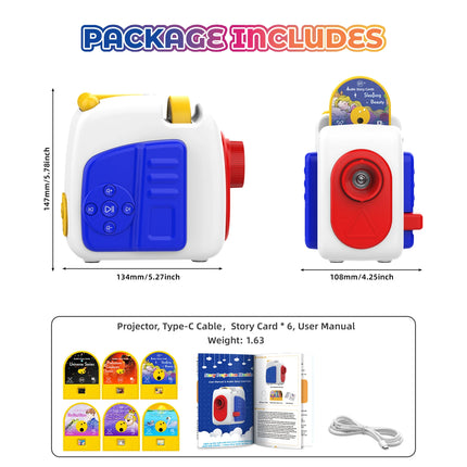 Story Projector Complete With 6 Story Cards and a Built-in Audio Player, Is a Perfect Gift Toy for Toddlers and Children