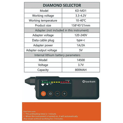 Diamond Tester Pen Hand Tool Testing Pen Tool for Novice and Expert Jade GEM Jewelry Selector Portable Indicator Jade Gem