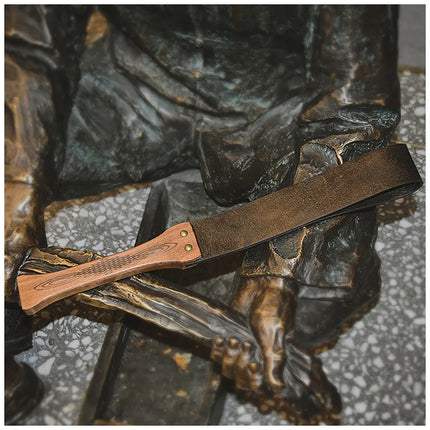 Brown Vintage Genuine Leather Whip Bdsm Spanking Flogger Wooden Handle Bdsm Bondage Whip Sex Toys Adult Games