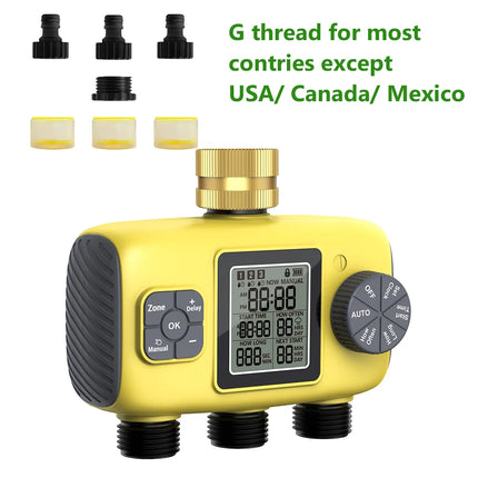 Insoma 3-Outlet Automatic Water Timer Garden Irrigation Watering System Independent Control Sprinkler Programmer Tools