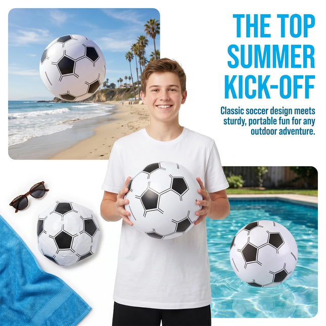 1PC Inflatable Soccer Ball Beach Ball Large Blow Up Football Pool Ball PVC Water Ball Outdoor Summer Party Game
