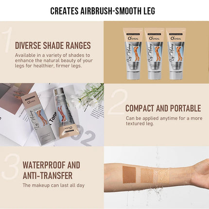 OCHEAL 100ml Beauty Leg Cream Makeup Body Coverage Long-lasting Waterproof Concealer Skin Tone Wheat Tan Brown Liquid Foundation