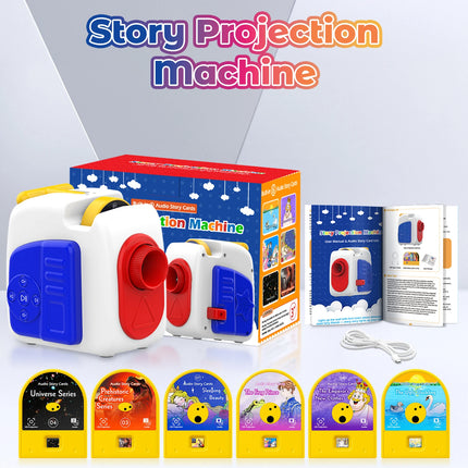 Story Projector Complete With 6 Story Cards and a Built-in Audio Player, Is a Perfect Gift Toy for Toddlers and Children