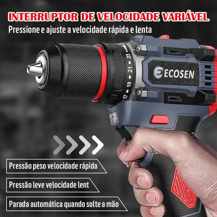 Furadeira Parafusadeira Brushless 21V 85N.m Com 2 Baterias, Kit Completo Com Acessórios E Carregador Bivolt