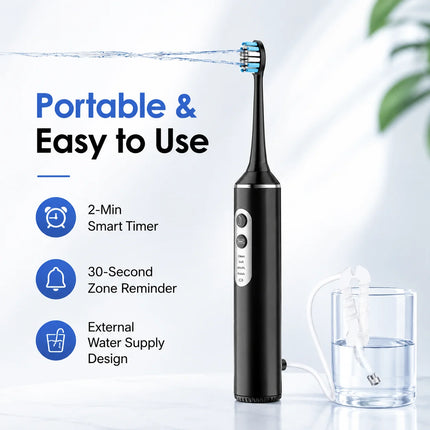 3 in 1 Water Flosser Sonic Electric Toothbrush Rechargeable Oral Irrigator IPX7 Waterproof Tooth Cleaner For Teeth Gum Care