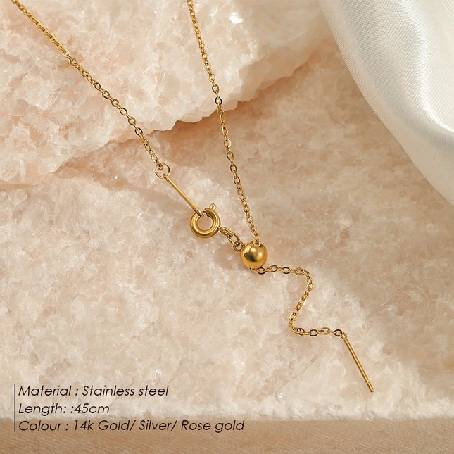 eManco Adjusta Long Layered Pendant Necklace  Stainless Steel Necklace Chocker Necklaces for Women Fashion Jewelry YX26925