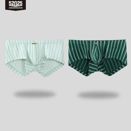 52025 Premium Striped Modal Boxers – Enhanced Large Support Pouch, Ultra-Smooth Ribbed Texture and Sculpted Comfortable Fit