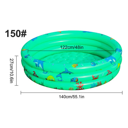 1PC Blue Ocean Inflatable Swimming Pool Round, Portable Above Ground Pool, Thickened PVC Outdoor Backyard Summer Water Play Pool