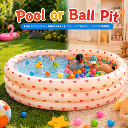 1PC Pool Floats, 2 in 1 Inflatable Pool Ball Pit, Soft Bottom Portable Paddling Pool Indoor Outdoor Summer Water Play