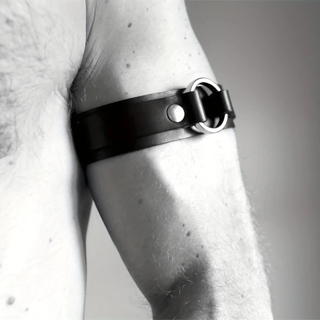 Adjustable Bondage Body Cage Arm Rings Erotic Rave Sexy Men Armband Fetish Gay Harness Belts Cosplay Clubwear Accessories