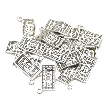 Wholesale 15pcs Three Color Dollar Charms Alloy Metal Money Pendants For DIY Bracelets Necklace Jewelry Making Craft