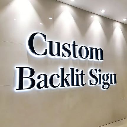 LED Illuminated Sign Custom 3D Metal Letters Business Logo Backlit Sign for Storefront Company Outdoor Commercial
