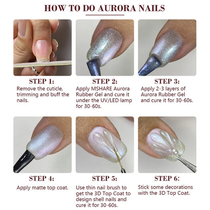 MSHARE 3D Top Coat Gel 50ml 5 IN 1 Rhinestones No Wipe Water Drop UV/LED Soak Off Gel for Nail Art & Extensions