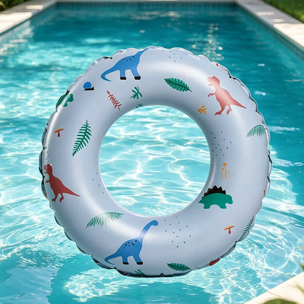 1PC Inflatable Swim Ring, Adult Pool Floats, Ocean Print Swimming Circle Summer Beach Water Toy Pool Party Ring
