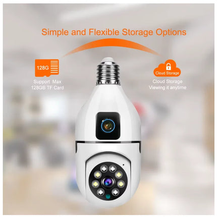 2MP WiFi HD Dual Lens Mini Wireless Cameras Security Camera with Audio Two-way Audio Motion Detection Auto Alarm V380 PRO