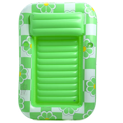 1PC Inflatable Tanning Pool Lounger Float, Large Pool Floats Adult with Pillow, 4 in 1 Suntan Tub Raft Floatie