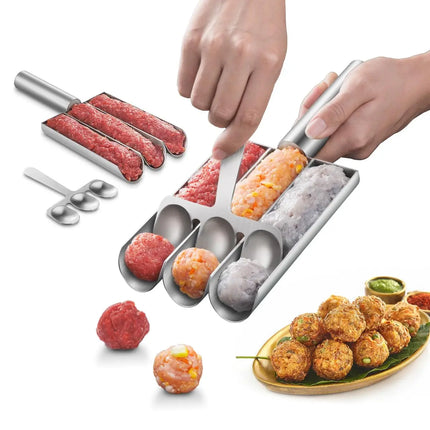 Easy-Release Non-Stick Meatball Maker Set - Manual Meatball Spoon for Effortless Fish Balls-Ideal Kitchen Tool for Home Cooking