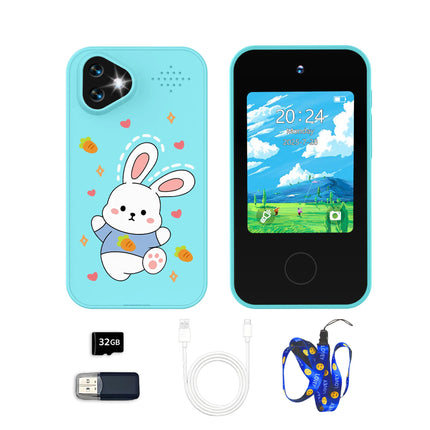 Kawaii Cartoon Kids Smart Toy Phone, Children's Camera, 2.8-Inch Touch Screen, HD Dual Camera, Photo Taking, Photography, Music