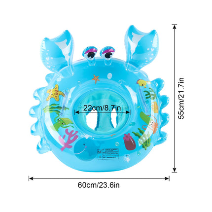 Toddler Pool Floats, Inflatable Pool Ring, Crab Shape with Seat Handles Swimming Circle for Pool Beach