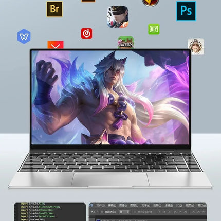 New Ultra Slim Laptop 14.1" 16GB RAM 2TB SSD Intel N3700 Gaming PC 1920*1080 Display Office Study Computer PC Windows 11 Pro