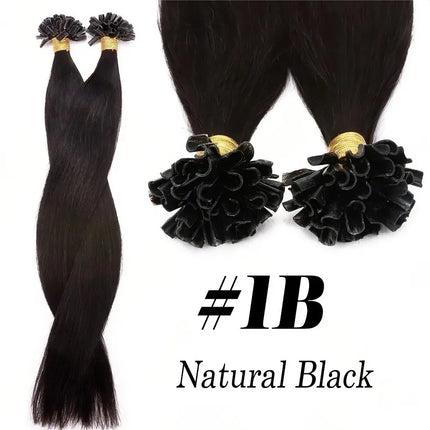 U Tip Hair Extensions 100% Human Hair Nail Tip Hot Fusion Italian Keratin Hair Extensions 50 Strands Highlight Blond Color