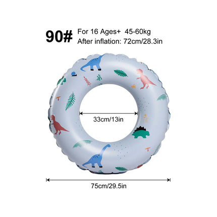 1PC Inflatable Swim Ring, Adult Pool Floats, Ocean Print Swimming Circle Summer Beach Water Toy Pool Party Ring