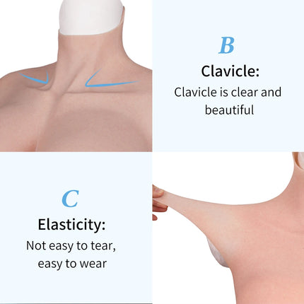 U-CHARMMORE New Process With Bloodshot Design Soft Silicone Breast Forms No-Oil Realistic Boobs For Transvestites