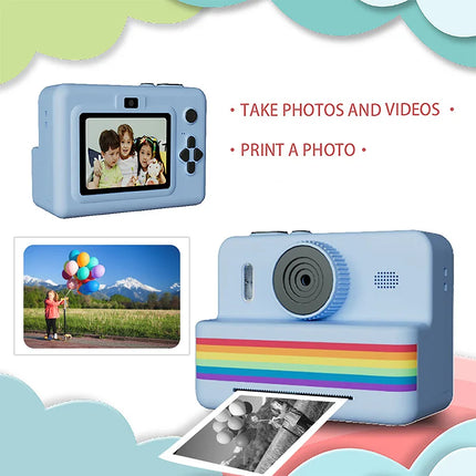 Kids Camera Instant Print,2.8 Inch Screen, USB charging,Children Digital Camera 3 Rolls Paper, Christmas Birthday Gift Toys