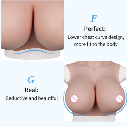 U-CHARMMORE New Process With Bloodshot Design Soft Silicone Breast Forms No-Oil Realistic Boobs For Transvestites