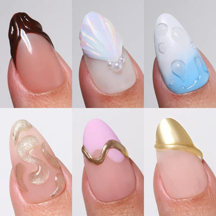 MSHARE 3D Top Coat Gel 50ml 5 IN 1 Rhinestones No Wipe Water Drop UV/LED Soak Off Gel for Nail Art & Extensions