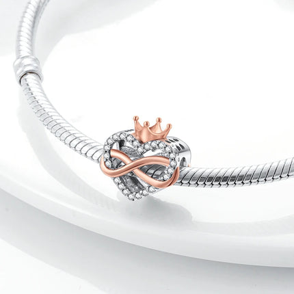 Original 925 Sterling Silver Charm Beads Love Heart Family Charms Pendant Fit Bracelet Charm Women DIY Jewelry Gift
