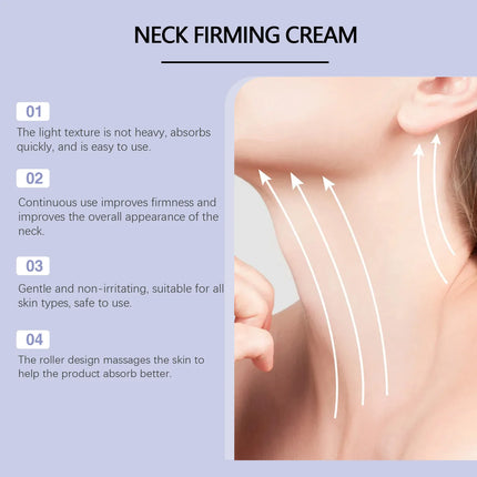 EELHOE Roll-On Firming Neck Massage Cream Daily Hydrating Nourishing Skin Care Lotion, Mild Gentle Moisturizing Care for Neck Area, Effectively Lift & Tighten Sagging Neck Skin, Fade Wrinkles & Fine Lines, Smooth Neck Texture