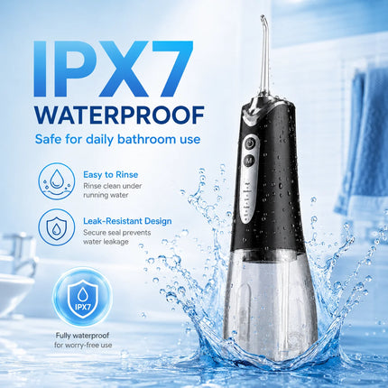 Portable Wireless Water Flosser 300ml Oral Irrigator 5 Modes 4 Nozzles IPX7 Waterproof Deep Cleaning Of the Mouth And Teeth New