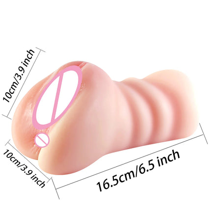 Realistic Dildo Soft Penis and Vagina 2-in-1 Masturbator Cup Vagina Masturbation Blowjob Adults Sex Toys for Male Masturbator 18