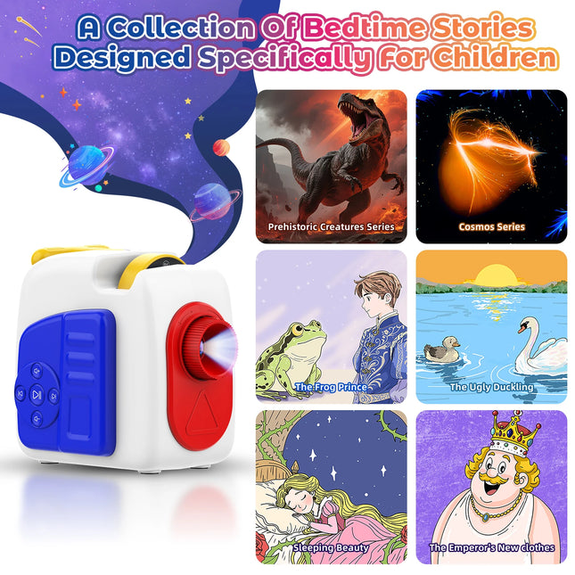 Story Projector Complete With 6 Story Cards and a Built-in Audio Player, Is a Perfect Gift Toy for Toddlers and Children