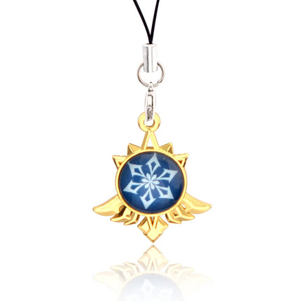 Genshin Impact Hanging Rope Pendant Keychain Eye Of God Seven Elements Double Sided Glass Pendant Keyring Cell Phone Charm