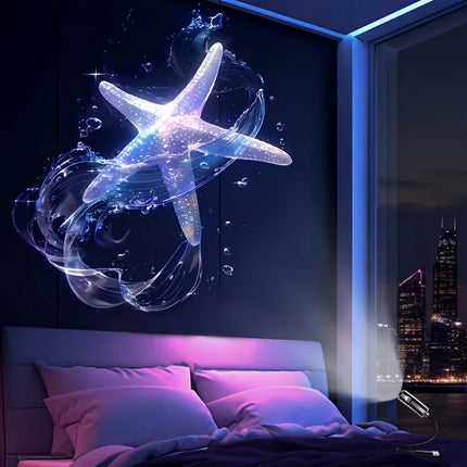 USB powered LED projection night light ocean and butterfly patterns whales, jellyfish, night light bedrooms, living rooms